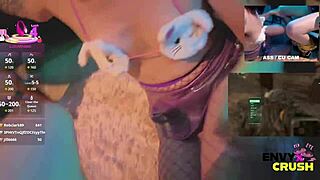 Gamer Girl In Kitty Bikini Drools Over Big Cock