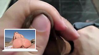 React nudist girl gets hard anal fuck and creampie on beach