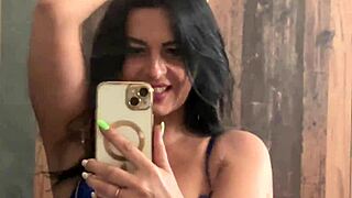 Latina milf teases squirt in mirror