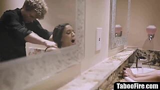 SLUTTY WIFE FUCKS HUBBY AFTER WAITER