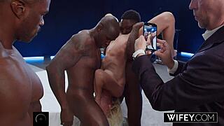 wifey blonde milf hotwife frenchy gets crempied in epic dp gangbang