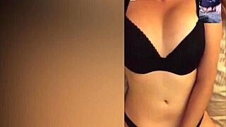 brunette watches stroking on cam