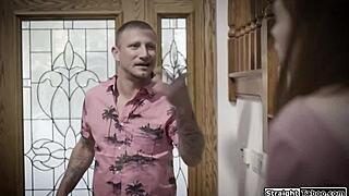 Teen redhead anal fucked by her neighbor