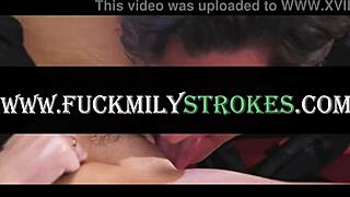 stepfather and stepmother devour their stepsons girlfriends pussy as a family