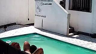 Caught Neighbor Fucking Black Guy By Pool Outside