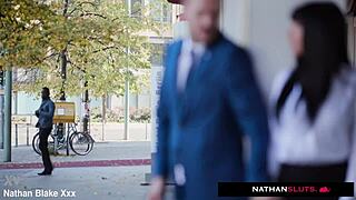Busty spy valentina ricci takes two big dicks