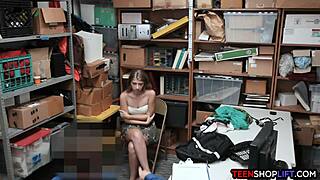 skinny teen shoplifter finally caught and taken advantage of