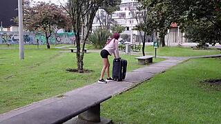 hot latina is greeted by two neighbors who just want to eat her pussy