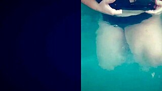 Horny white teen enjoys hot tub fun