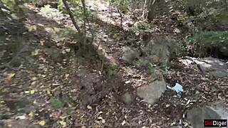 public cumwalk next to the beach and risky sex in bushes