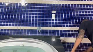 wow fixing her bathtub and making the boss lady cum hard on my cock feels so good