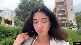 wife gets passionately fucked and gets cum on face for public cumwalk