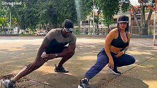 busty milf student fucked by trainer with big black cock