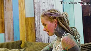 Tattooed Anal Queen Masturbates In Lingerie And Heels