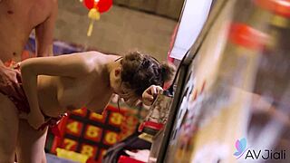 chinese girl li nana getting hot fucked in the store with big cock