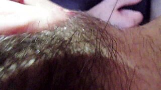 Big clit licking and sucking until she cums hard hairy girlfriend huge orgasm in close up