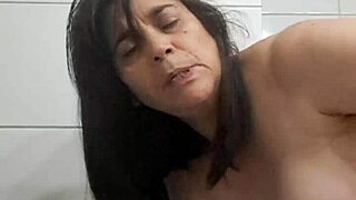 mom fucked by surprise and creampie standby bathroom