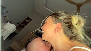 blonde wife enjoys time with a friend