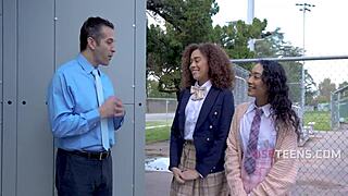 green teen 18+ shows her dirty scenes in uniform skirt