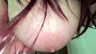 mature stepmom with big tits and huge ass got touched in bathroom then fucked in all holes and licked