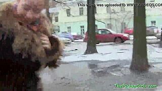 Russian slut picked up and fucked hard
