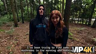 redhead cheats on boyfriend outdoors