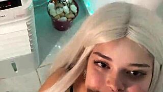Blonde brazilian witch gives deep halloween blowjob