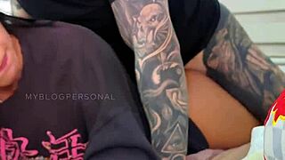 Colombian model films herself sucking and riding her student's big cock.