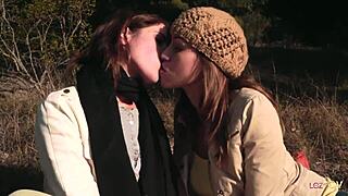 Lesbian Couple Shares Gentle Kiss Then Uses Strapon