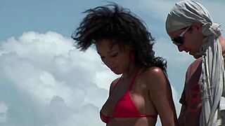 mmf outdoor threesome with hairy latina pussy