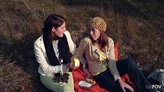 Lesbian Couple Shares Gentle Kiss Then Uses Strapon