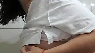mom fucked by surprise and creampie standby bathroom