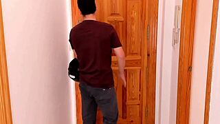 delivery boy fucks this petite milf hard