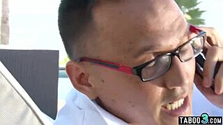 leya falcon dominates shy stepson outdoors