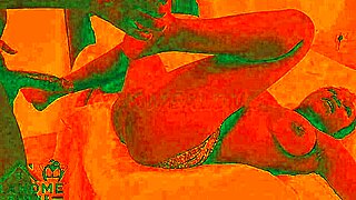 romantic sex scene in cozy room with red lights feels so good