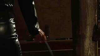 gagged big tits lesbian slave gets her ass whipped hard