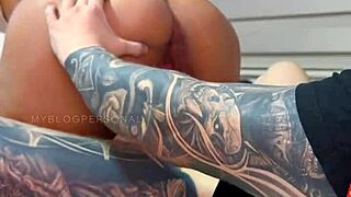 Colombian model films herself sucking and riding her student's big cock.
