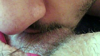 Big clit licking and sucking until she cums hard hairy girlfriend huge orgasm in close up