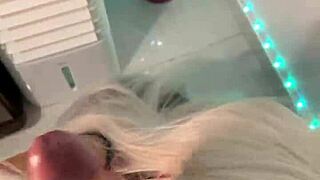 Blonde brazilian witch gives deep halloween blowjob