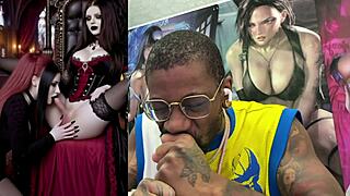 Transgender nico robin plays with breasts and sucks goth cock