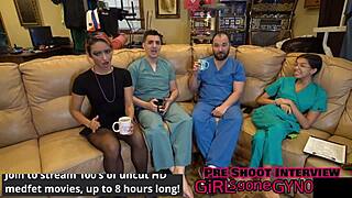 channy crossfire gets dental checkup in latex