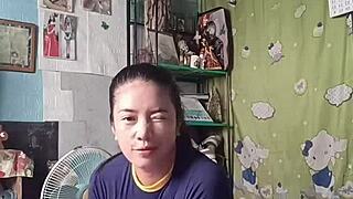 asian girl dances in tight shorts