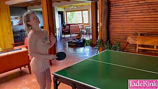 Fucking amateur submissive slut on ping pong table