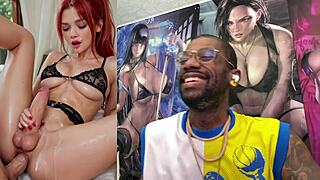 Transgender nico robin plays with breasts and sucks goth cock