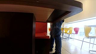 handjob in a public cafe on a first date