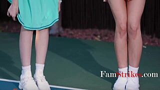 two women deceive their steps to win the game