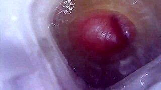 closeup view of fleshlight fucking and cuming