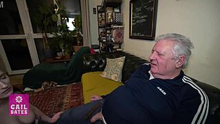 babysitter blackmailed by grandpa and creampied hard 😱💦