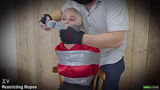 Darina blonde russian secretary tied bound and gagged