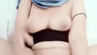 enjoying cucumber masturbation play on big pussy lips